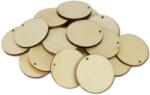  Natúr fa kerek kör lap lyukkal 4cm 20db/csomag - kosarbolt