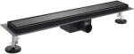 Rigoleinox Rigola dus Negru Mat cu gratar Plat, integral din inox, lungime 50cm