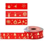  Karácsonyi mintás piros díszszalag - 2, 5 cm x 2, 7 méter - 4-féle (IMO-C-TAS8949)
