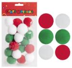 Craft Pompon csomag - 24 db 3 cm - piros-fehér-zöld (Q061207)