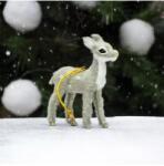  Prémium arany patás szürke akasztható bambi karácsonyfadísz 9cm (8330)