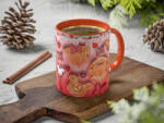Deconline Customs HD Premium mintás őszi bögre "Pumpkin spice life" 330 ml Narancssárga (DO126179-ORANGE-MUG)