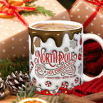 Deconline Customs Karácsonyi bögre "North Pole" Pufi hatású (DO129173-CERAMIC-MUG)
