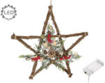 Decoration & Design Csillag fenyővel, tobozzal LED-es fa 51 cm natúr (271451)