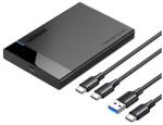 UGREEN US221 Külső ház 2, 5" HDD/SSD, SATA, USB 3.0 + USB-C USB-C 3.1 (fekete) (60735)