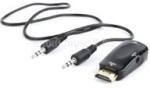 Gembird VGA Jack stereo 3, 5mm -> HDMI VGA M/F adapter fekete (A-VGA-HDMI-02) (A-VGA-HDMI-02)