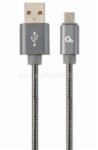 Gembird USB-A 2.0 -> USB-B 2.0 micro M/M adatkábel 1m szürke Premium spiral metal (CC-USB2S-AMmBM-1M-BG) (CC-USB2S-AMmBM-1M-BG)