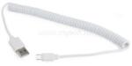 Gembird USB-A 2.0 -> USB-B 2.0 micro M/M adatkábel 1.8m fehér spirál (CC-MUSB2C-AMBM-6-W) (CC-MUSB2C-AMBM-6-W)