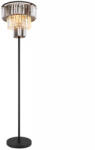 GLOBO Glamour állólámpa füstszínű prizma kristályokkal, 160 cm - Naxis Globo 15695S, talpkapcsoló, 3xE27 foglalattal, 230 V (15695S)