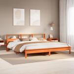 vidaXL viaszbarna tömör fenyőfa ágy matrac nélkül 180 x 200 cm (3309730)