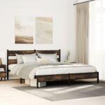 vidaXL füstös tölgy színű fém ágykeret matrac nélkül 183 x 213 cm (3308483)