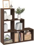 vidaXL 3 szintes barna tölgy fa térelválasztó könyvespolc 99x29x99 cm (857964)