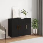 vidaXL fekete szerelt fa tálalószekrény 90 x 34 x 80 cm (828093)