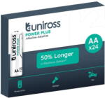 Uniross LR6 POWER PLUS 1.5V alkáli tartós elem, AA (ceruza), 24 db/csomag (UPPAABX24)