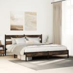 vidaXL füstös tölgy színű fém ágykeret matrac nélkül 193 x 203 cm (3308484)