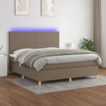 vidaXL tópszínű szövet rugós és LED-es ágy matraccal 180 x 200 cm (3135297)