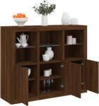 vidaXL 3 db barna tölgy színű szerelt fa tálalószekrény LED-ekkel (3209106)