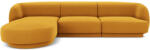 Micadoni Coltar modular Miley cu tapiterie din catifea si colt pe partea stanga, galben (MIC_LC_51_F1_MILEY7)