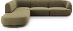 Micadoni Coltar modular Miley tapiterie din catifea si colt pe partea stanga, verde (MIC_RLCO_51_F1_MILEY8)