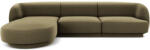 Micadoni Coltar modular Miley cu tapiterie din catifea si colt pe partea stanga, verde (MIC_LC_51_F1_MILEY8)