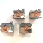  Tündérkert - ház 2, 3x2, 2x2, 2cm barna, havas tető, 4db (DD59711)