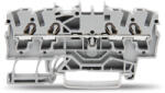 WAGO 2002-1401 4 vezetékes átmenő sorkapocs, 2.5 mm2, megfelelő Ex e II alkalmazásokhoz, szürke (2002-1401)