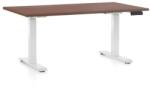 Rauman Állítható magasságú asztal OfficeTech C, 140 x 80 cm, fehér alap, dió
