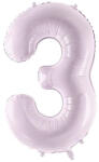 Partydeco Számos lufi 28" 72cm óriás világoslila szám, számjegy 3-as (LUFI759611)