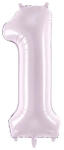 Partydeco Számos lufi 28" 72cm óriás világoslila fólia szám, számjegy 1-es (LUFI405328)