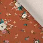 Takoy Ruházati stretch bársony virágok fahéj alapon