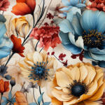 Takoy Bársony / velvet szövet Doris sötét virágok 93