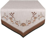 Clayre & Eef Traversa masa bumbac bej maro Ciupercute 50x160 cm (LFJ65) Fata de masa