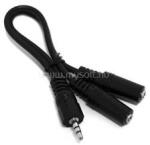  Jack stereo 3, 5mm -> 2db Jack stereo 3, 5mm M/F audio kábel 0.2m fekete (XAKABJY) (XAKABJY)