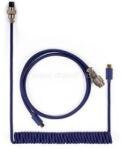 KEYCHRON Coiled Aviator USB-C M/M adatkábel 0.9m kék (+USB-C - USB-A adapter) (CAB-L) (CAB-L)