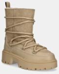 Tommy Hilfiger cizme de iarna REAL SHEARLING LACE-UP SNOWBOOT culoarea bej, FW0FW08085 9BYH-OBD0I9_01X (FW0FW08085)