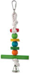 BIRD JEWEL Jucărie pasăre bijuterie trapez agățat din lemn cu clopoțel 30cm (452-31006)