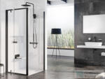 RAVAK PIVOT PDOP1+PPS 80x80 cm-es nyílóajtós zuhanykabin fix oldalfallal, fekete/transparent 03G40300Z1SET80PPS80 (03G40300Z1SET80PPS80)