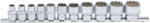 BGS technic Technic Dugókulcskészlet, tizenkétszögletű 10 mm (3/8") coll méretek 11 darabos (BGS-9112) (BGS-9112)