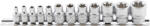 BGS technic Technic Dugókulcskészlet, E-profil 6, 3 mm (1/4") / 10 mm (3/8") E4 - E20 12 darabos (BGS-2038) (BGS-2038)