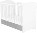 TIMBA kiságy Erik zárt végű ágyneműtartós 60×120 ezüst-fehér