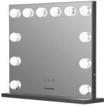 Humanas HM02 maxi álló sminktükör, 55x45 cm, 12 LED, integrált érintő gombok 3 színhőmérséklet, szabályozható fény, black (HUHS2856 BLACK) - laptoptrading