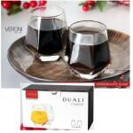 Veroni Duali Crystal szögletes üvegpohár készlet - 2 darabos 280 ml (VR-19417)
