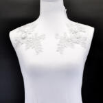 Takoy Aplikációk/ betét ruhára virágok (pár) - fehér