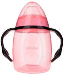 AKUKU Tanulópohár szilikon itatócsőrrel+pótcsőrrel, rózsa-fekete (280 ml/db) - babybear