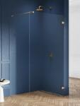 NEW TRENDY Avexa Gold Brushed perete cabină de duș walk-in 70 cm auriu periat/sticla transparentă EXK-7002 (EXK7002)