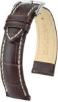 Hirsch Modena Sötétbarna óraszíj - 22mm / L -120/80mm