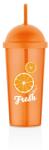 LUXPLASTIC IRIS L-0088 Fresh Orange pohár szívószállal 700ml (L-00886) - officedepot