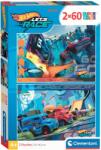 Clementoni Puzzle pentru copii Clementoni din 2 x 60 piese - Hot Wheels (24816) Puzzle