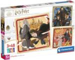 Clementoni Puzzle pentru copii Clementoni de la 3 x 48 piese - Harry Potter (25312) Puzzle