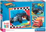 Clementoni Puzzle pentru copii Clementoni din 3 x 48 piese - Hot Wheels (25313) Puzzle